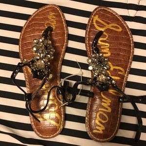 NEW | Sam Edelman | Black/Jeweled Sandals